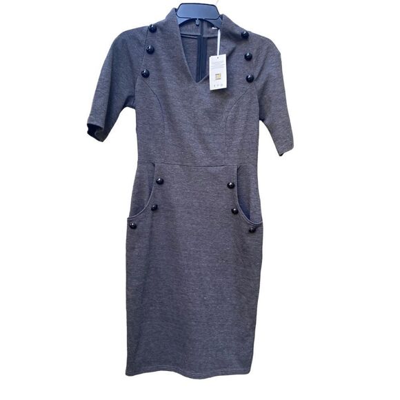 Grace Karin Classic 50’s Dress Sz S Grey NWT - Picture 1 of 6